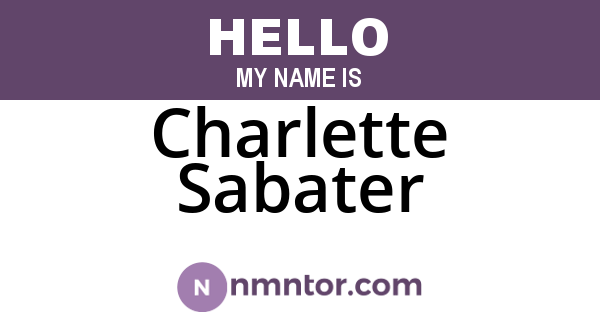 Charlette Sabater