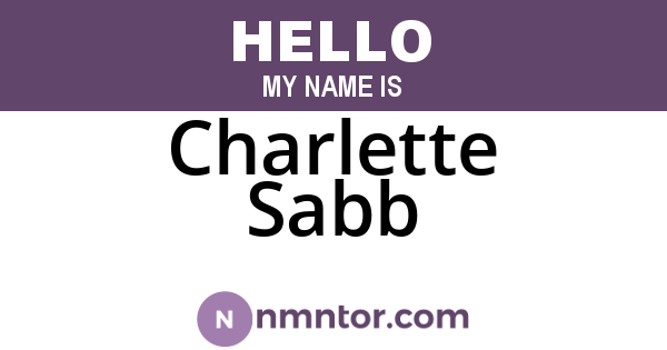 Charlette Sabb