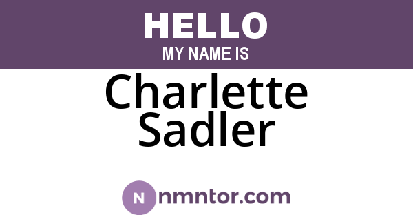 Charlette Sadler