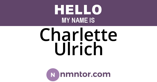 Charlette Ulrich