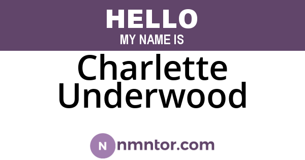Charlette Underwood