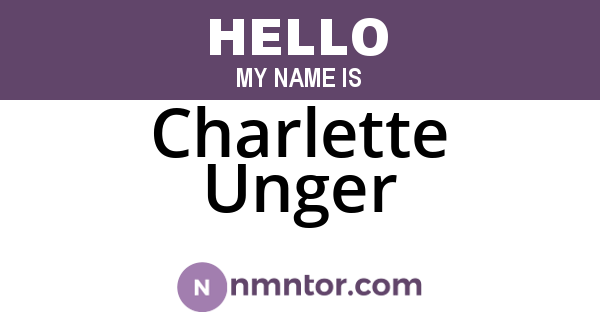 Charlette Unger