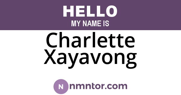 Charlette Xayavong