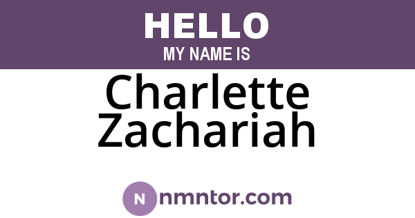 Charlette Zachariah