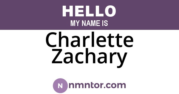 Charlette Zachary