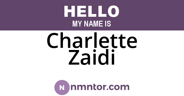 Charlette Zaidi