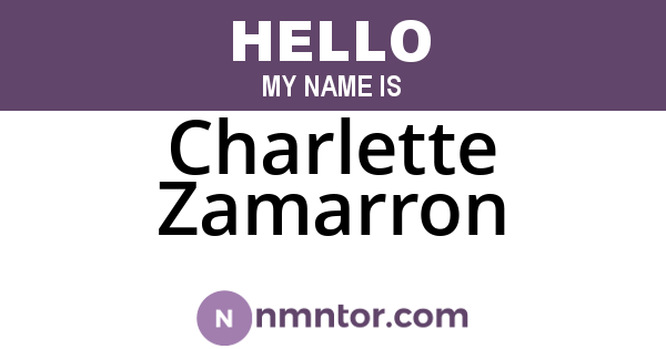 Charlette Zamarron