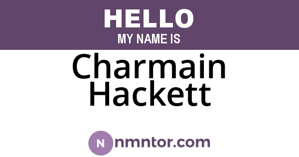 Charmain Hackett