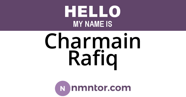 Charmain Rafiq