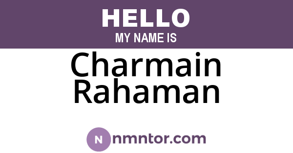 Charmain Rahaman