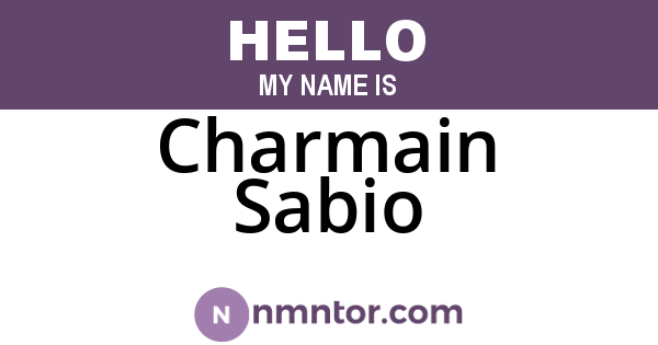 Charmain Sabio