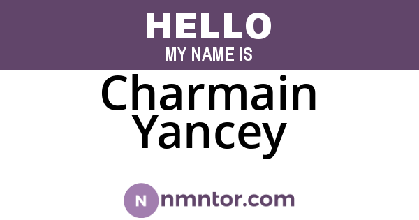 Charmain Yancey