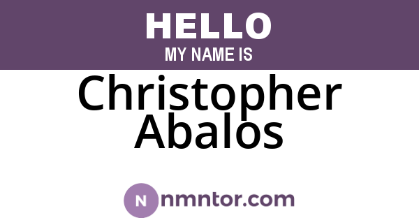 Christopher Abalos
