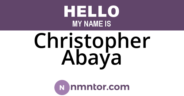 Christopher Abaya