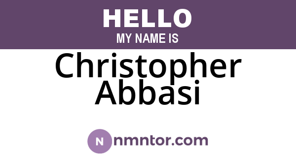 Christopher Abbasi