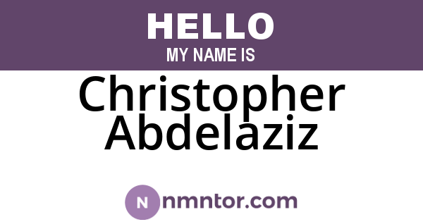 Christopher Abdelaziz