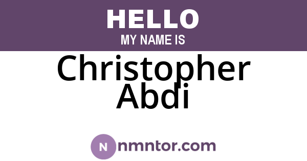 Christopher Abdi