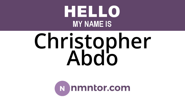 Christopher Abdo