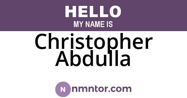 Christopher Abdulla