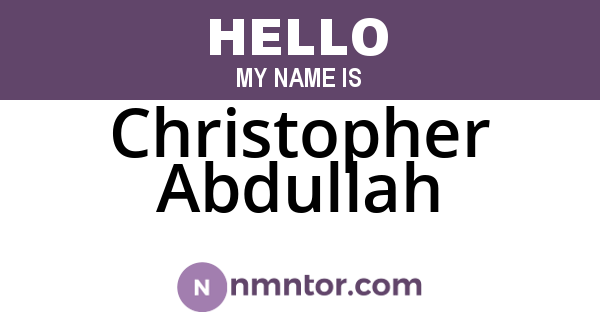 Christopher Abdullah