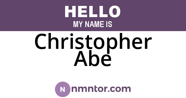 Christopher Abe
