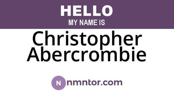 Christopher Abercrombie