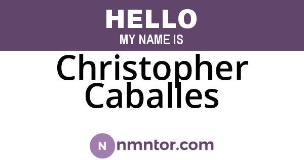 Christopher Caballes