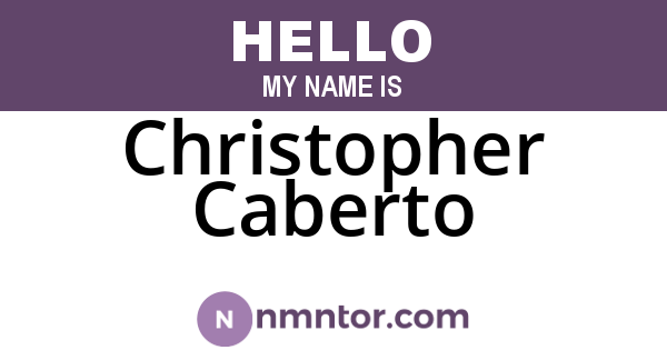 Christopher Caberto