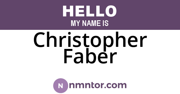Christopher Faber