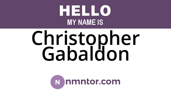 Christopher Gabaldon