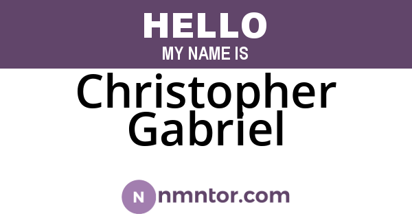 Christopher Gabriel