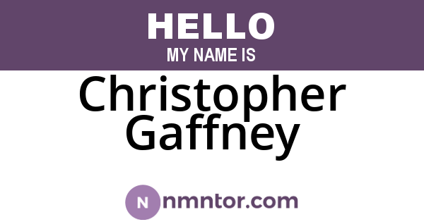 Christopher Gaffney