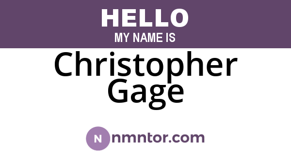 Christopher Gage