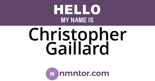 Christopher Gaillard