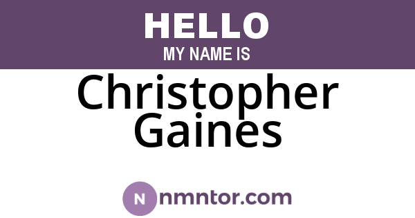 Christopher Gaines