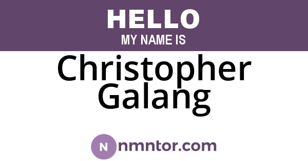 Christopher Galang