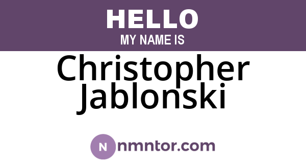 Christopher Jablonski