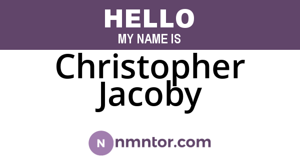Christopher Jacoby