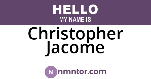 Christopher Jacome