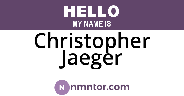 Christopher Jaeger