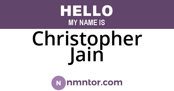 Christopher Jain