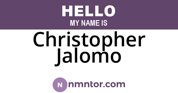 Christopher Jalomo