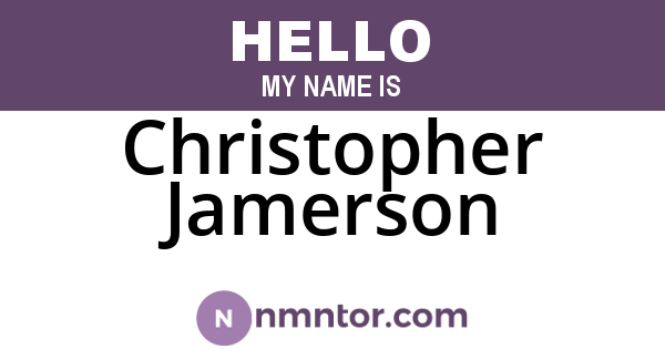 Christopher Jamerson