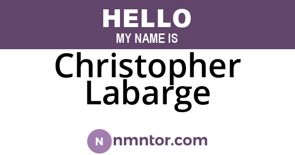 Christopher Labarge