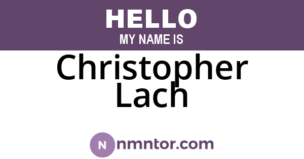 Christopher Lach