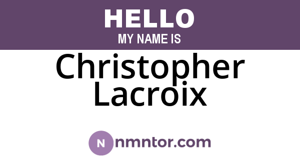 Christopher Lacroix