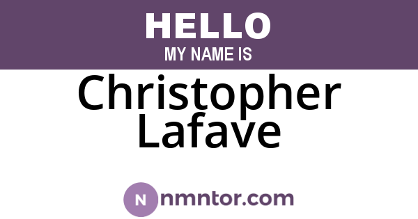 Christopher Lafave