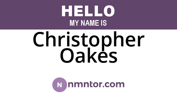 Christopher Oakes