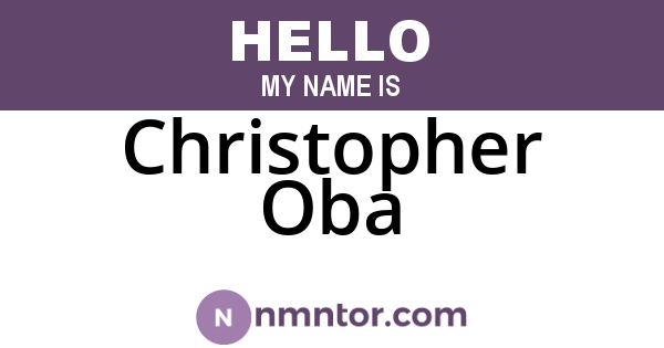 Christopher Oba