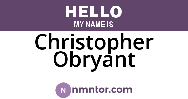 Christopher Obryant